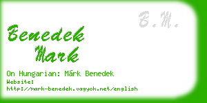 benedek mark business card
